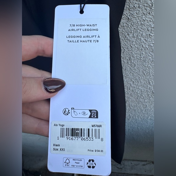 Alo Yoga 7/8 high-waist airlift legging in Black size XXS New with Tags! - Picture 3 of 4